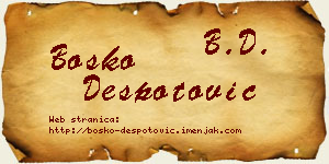 Boško Despotović vizit kartica